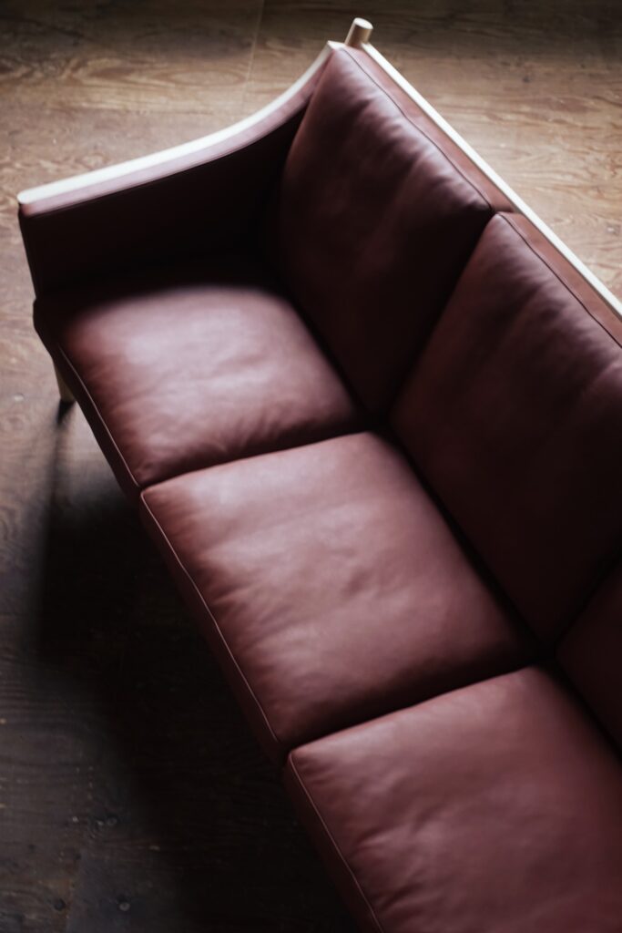 Reddish brown Leather Sofa