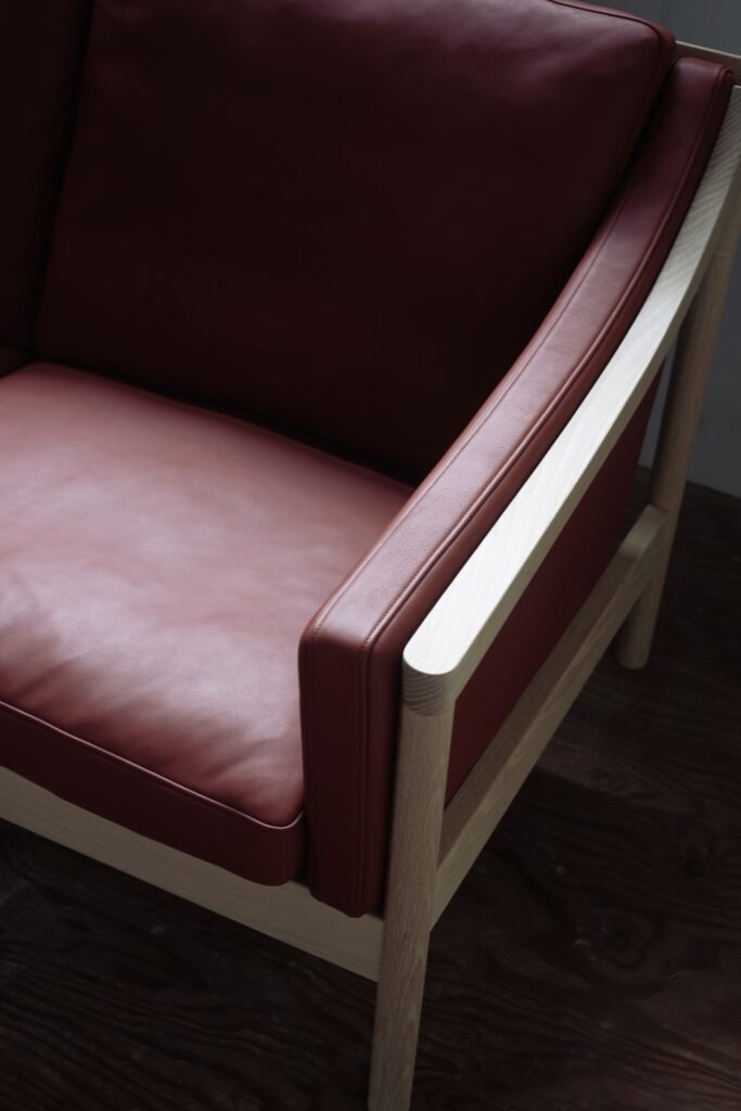Reddish brown Leather Sofa