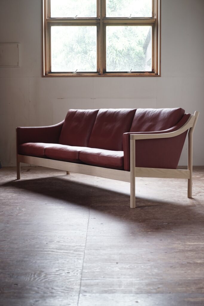 Reddish brown Leather Sofa